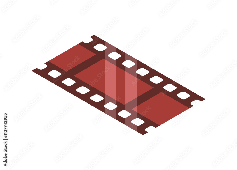 Fototapeta premium Film sheet. Simple flat illustration in isometric view