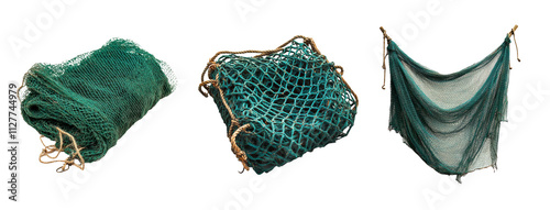 Rolled Fishing Net on Transparent Background