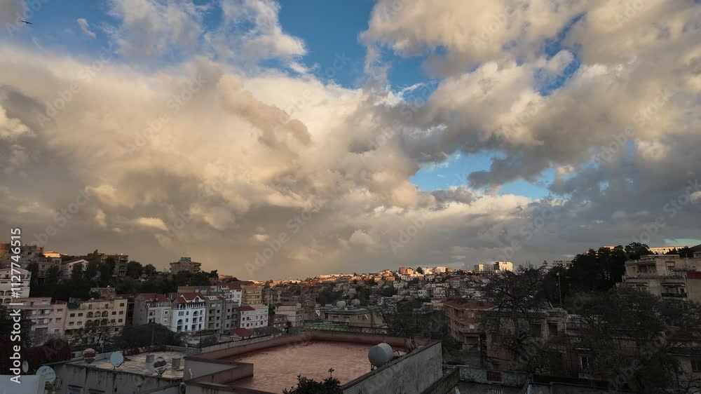 Algerian Skies: Post-Rain Clouds Drift Over the City Timelapse Algerian Skies: Post-Rain Clouds Drift Over the City Timelapse