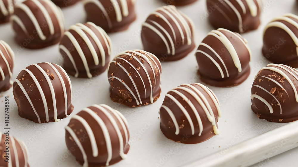 Delicious chocolate truffles artisan bakery food indoor setting close-up view gourmet treats for dessert lovers Delicious chocolate truffles artisan bakery food indoor setting close-up view gourmet treats for dessert lovers
