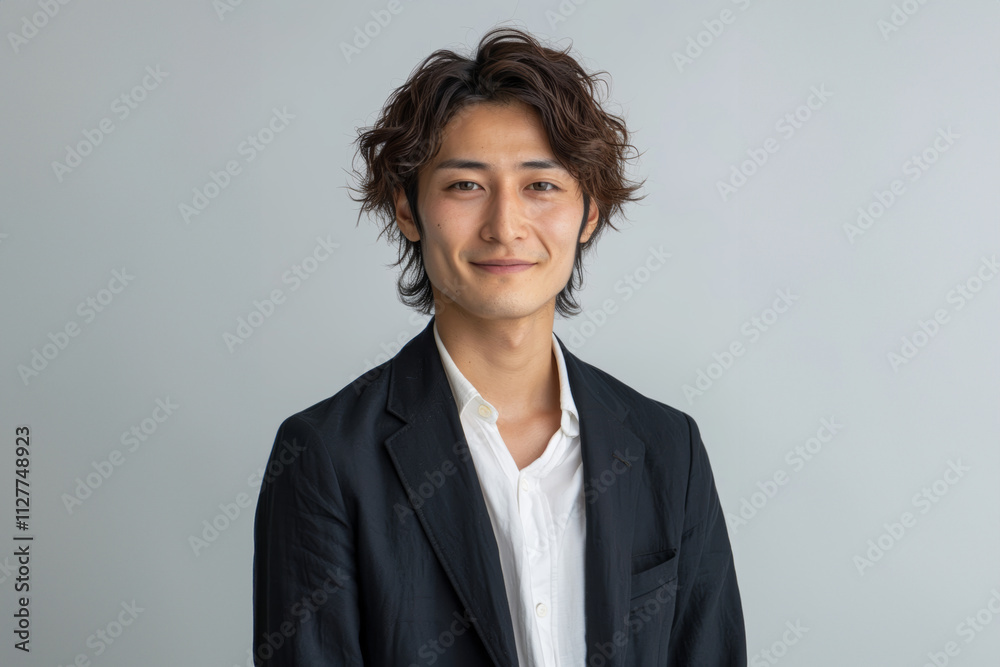 A middle aged Asian man, dressed in work attire, poses against a plain backdrop, reflecting both professionalism and a friendly, everyday style. A middle aged Asian man, dressed in work attire, poses against a plain backdrop, reflecting both professionalism and a friendly, everyday style.
