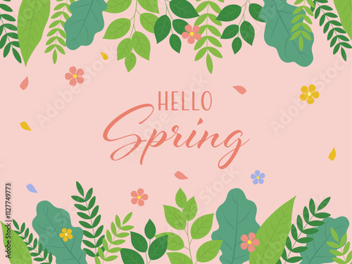 春のイメージ背景_文字あり_ベクターイラスト