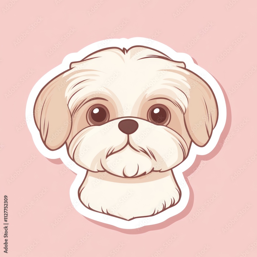 Adorable cartoon Shih Tzu puppy dog head illustration. Adorable cartoon Shih Tzu puppy dog head illustration.