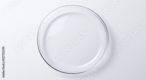 Empty Takeaway Dish: Round and Clear Aerial View