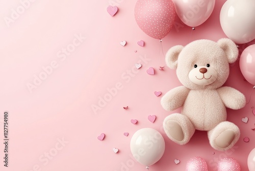 Teddy Day Poster design, realistic, HD, copy space 