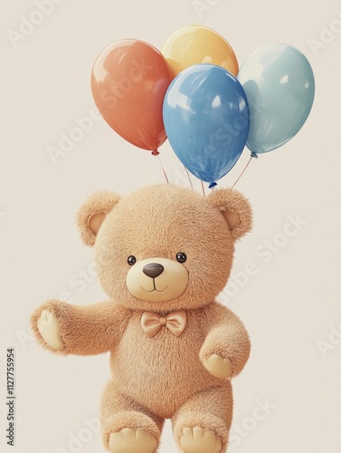 Teddy Day Poster design, realistic, HD, copy space 