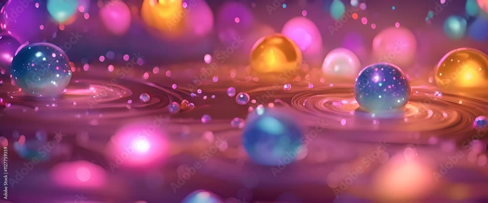 A magical animation of glowing, sparkling serum cells floating in a vibrant, colorful liquid A magical animation of glowing, sparkling serum cells floating in a vibrant, colorful liquid