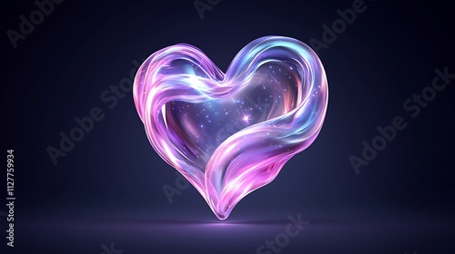 Elegant valentine’s day heart design modern graphic art for a romantic love concept photo