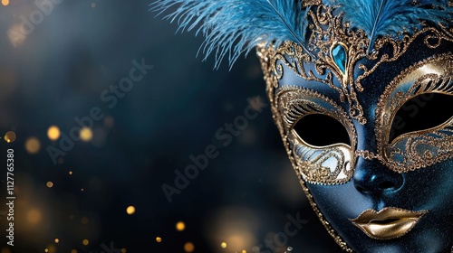 Enigma of celebration: carnival Venetian mask symbolizing secrecy, extravagance, crafted with exquisite detail, capturing spirit of centuries old traditions, mystique of masked revelers. photo