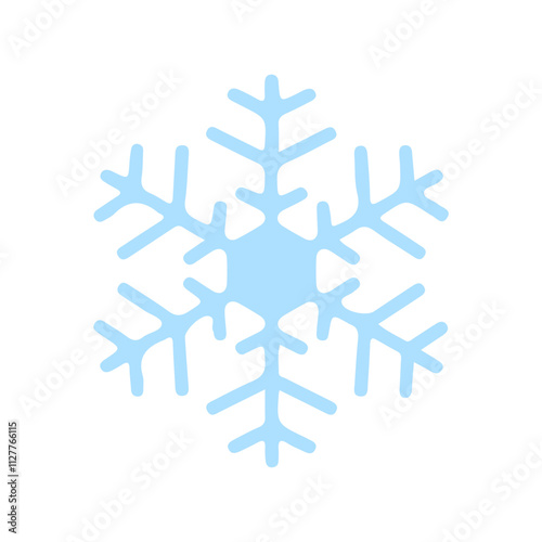 Snowflake winter clip art design on plain white transparent isolated background for card, shirt, hoodie, sweatshirt, apparel, card, tag, mug, icon, poster or badge