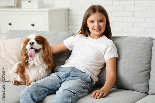 Cute little girl with King ...