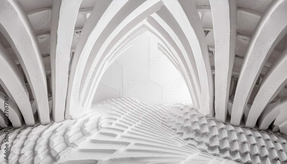 Stunning Abstract Architecture Background Featuring a White Intricate Room with Modern Geometric Wallpaper Design, Perfect for Contemporary Interior Spaces and Artistic Inspirations in Stunning Abstract Architecture Background Featuring a White Intricate Room with Modern Geometric Wallpaper Design, Perfect for Contemporary Interior Spaces and Artistic Inspirations in