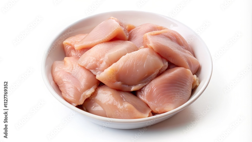 Raw Chicken Fillet, Top View, Isolated White Background, Food Photography, Culinary Image, Chicken Breast, Meat, Poultry, Recipe Ingredient Raw Chicken Fillet, Top View, Isolated White Background, Food Photography, Culinary Image, Chicken Breast, Meat, Poultry, Recipe Ingredient