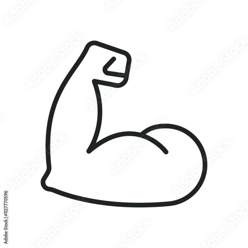 Muscle thin line icons. Editable stroke and Perfect pixel on transparent background