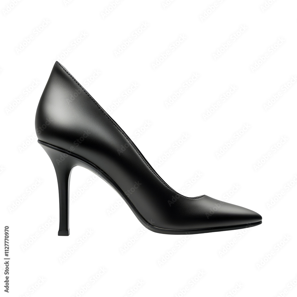 Elegant Black High Heel Shoe on Transparent Background Elegant Black High Heel Shoe on Transparent Background