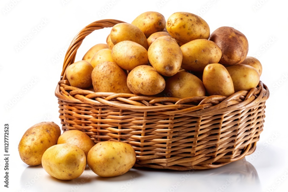 Silhouette Potato Basket: Fresh, Healthy Vegetable Still Life Photography Silhouette Potato Basket: Fresh, Healthy Vegetable Still Life Photography