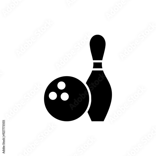 Bowling icon logo design. bowling ball and pin sign and symbol.