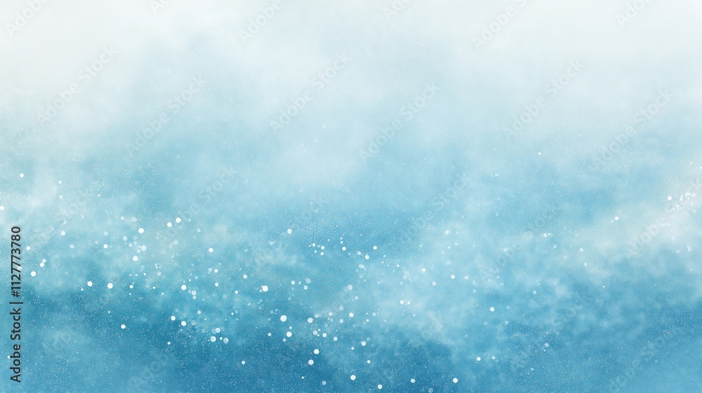 A serene blue background featuring soft textures and bokeh effects.