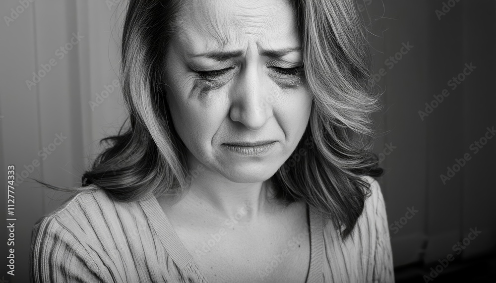 Emotional Black and White Portrait of a Woman Crying, Capturing Raw Feelings and Vulnerability in a Stunning Artistic Representation of Human Emotion and Experience Emotional Black and White Portrait of a Woman Crying, Capturing Raw Feelings and Vulnerability in a Stunning Artistic Representation of Human Emotion and Experience