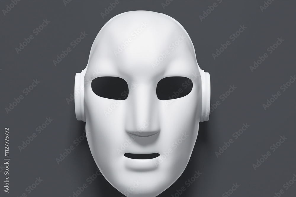 White mask on background. A white mask with gray background. A gray robot with white background and gray mask. A robot with a gray background lifestyle and white mask. White mask on background. A white mask with gray background. A gray robot with white background and gray mask. A robot with a gray background lifestyle and white mask.