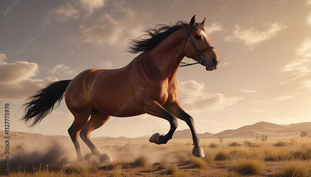 Dramatic image of horse galloping across plain, speed blur, horse in motion, galloping horse, untamed beauty Dramatic image of horse galloping across plain, speed blur, horse in motion, galloping horse, untamed beauty