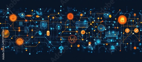 Digital Healthcare Network Illustration