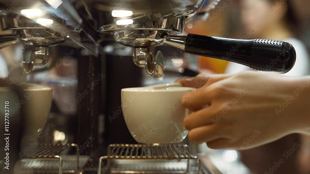 pouring coffee in a cup