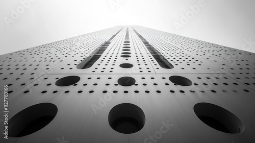 Modern Building Facade with Geometric Pattern