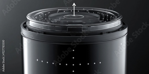 Close-up of a Black Speaker with a Transparent Top