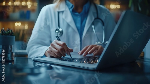 Doctor working on Laptop