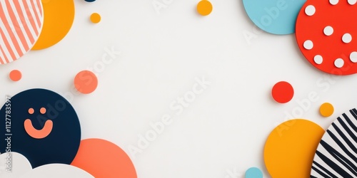Abstract Colorful Circles on White Background