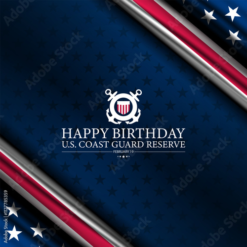 U.S. Coast Guard Reserve Birthday February 19 Background Illustration