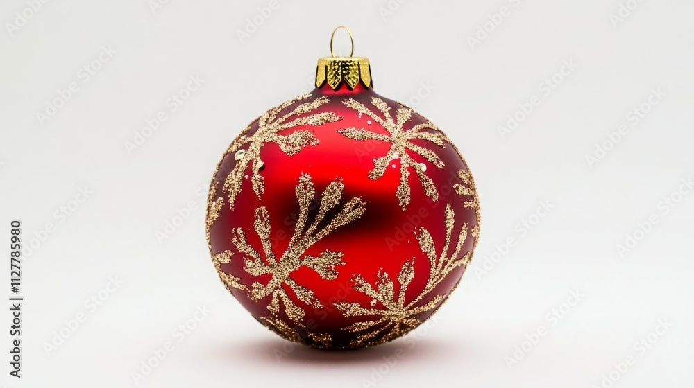 A classic red Christmas ornament with gold detailing. Festive and elegant. A classic red Christmas ornament with gold detailing. Festive and elegant.