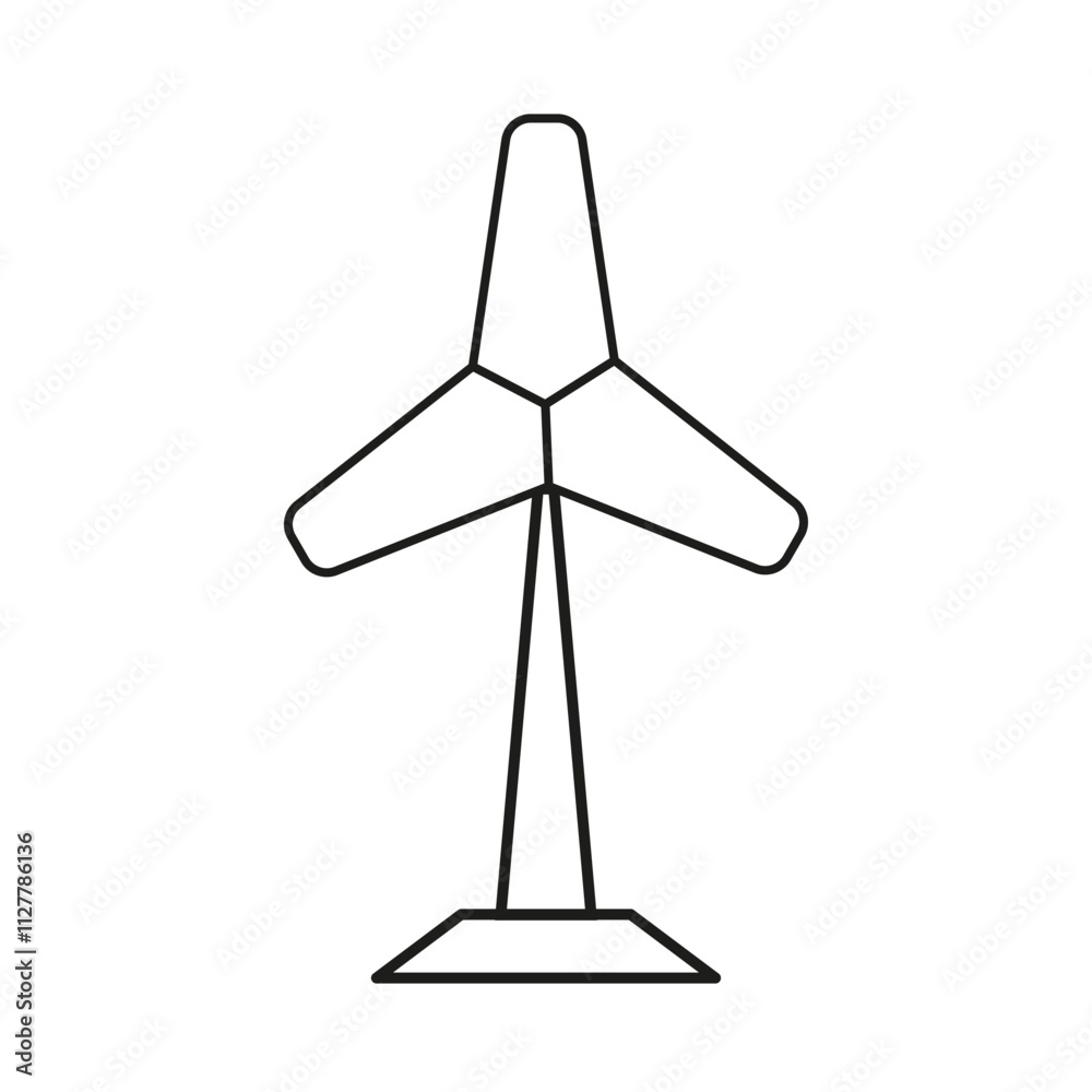 Wind turbine icon. Renewable energy symbol. Minimal vector design. Environmental power concept. Wind turbine icon. Renewable energy symbol. Minimal vector design. Environmental power concept.