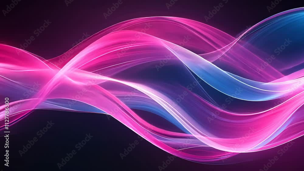 Abstract neon light painting with swirling pink and blue waves on a dark background, vibrant color concept Abstract neon light painting with swirling pink and blue waves on a dark background, vibrant color concept