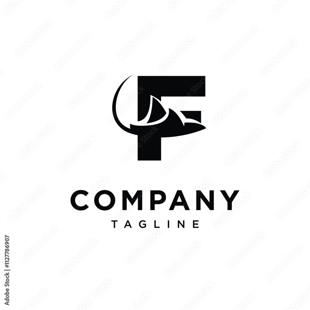 Letter F Manta Logo Icon Vector Letter F Manta Logo Icon Vector