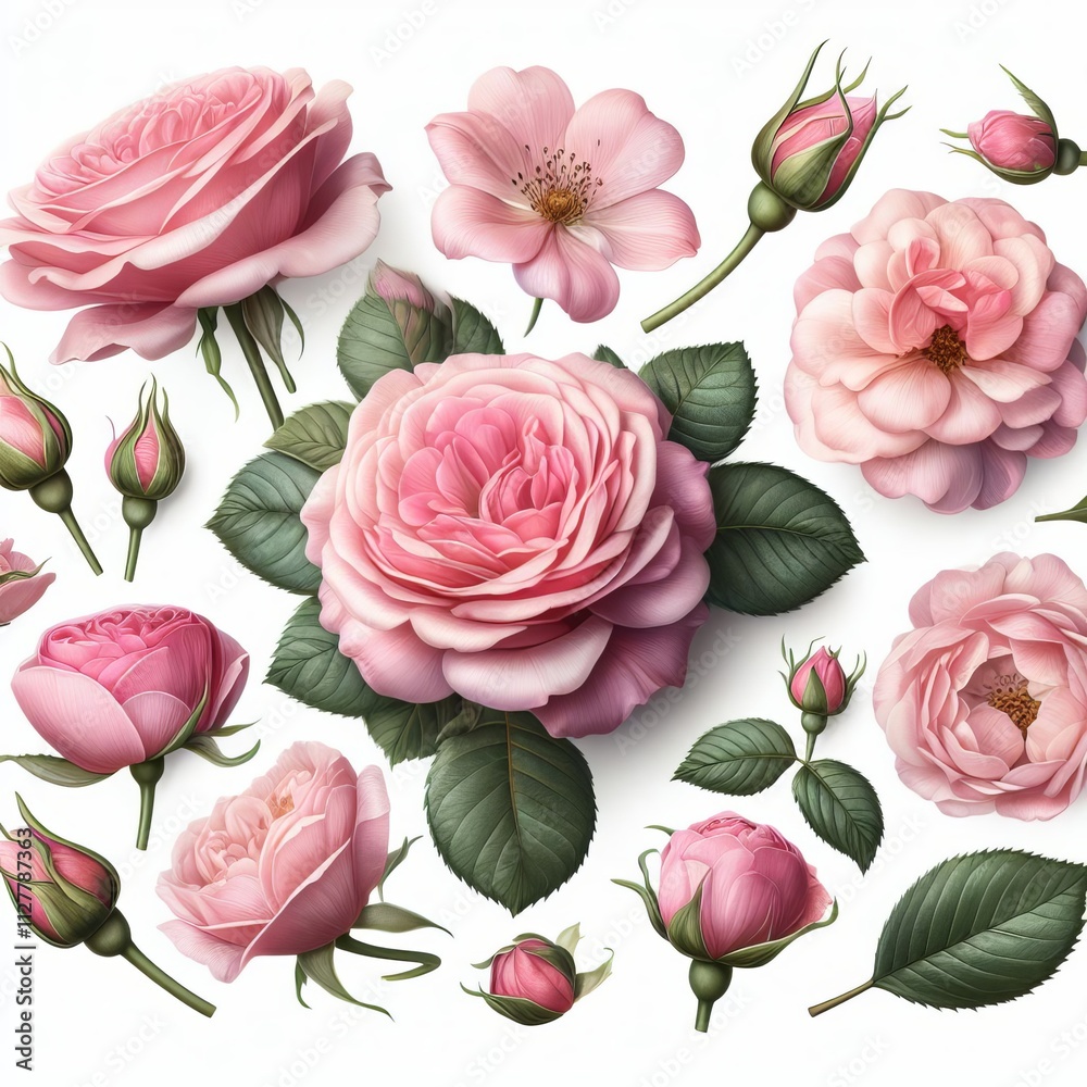 pattern background of pink and white roses pattern background of pink and white roses