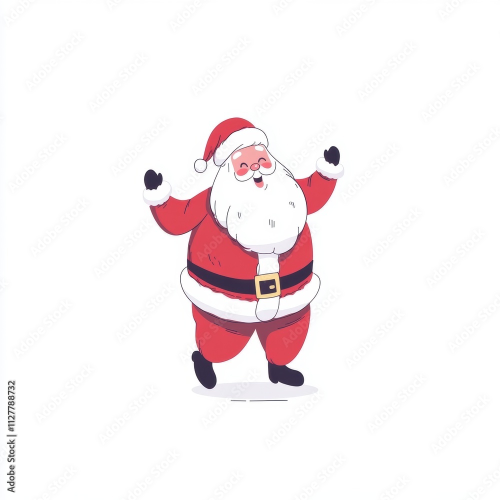 Cute happy dancing Santa. Christmas holiday greeting card design background template. Cute happy dancing Santa. Christmas holiday greeting card design background template.