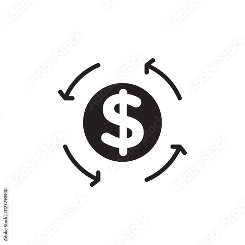Cash flow icon Thin line art collection