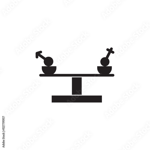 Gender equality icon Thin line art collection