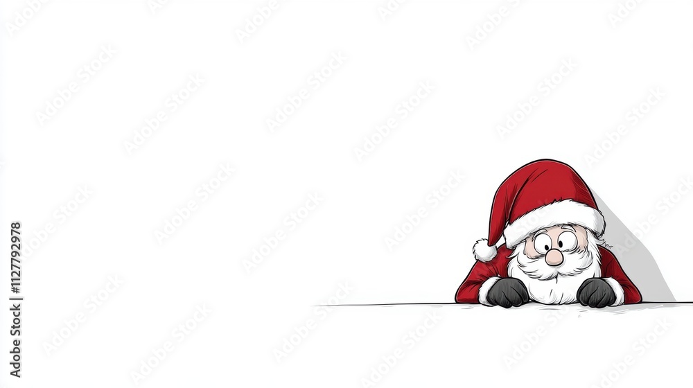 Cute Santa Claus character for Christmas holiday greeting card design.