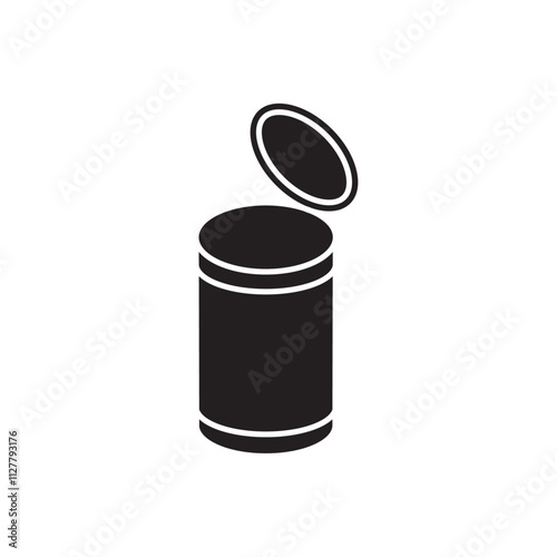 Open tin can icon Thin line art collection