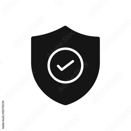 Shield check icon Thin line art collection