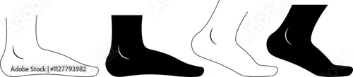 side view human ankle icon set
