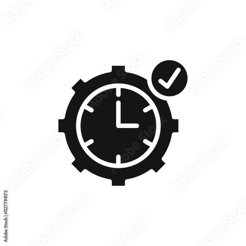 Time management icon Thin line art collection