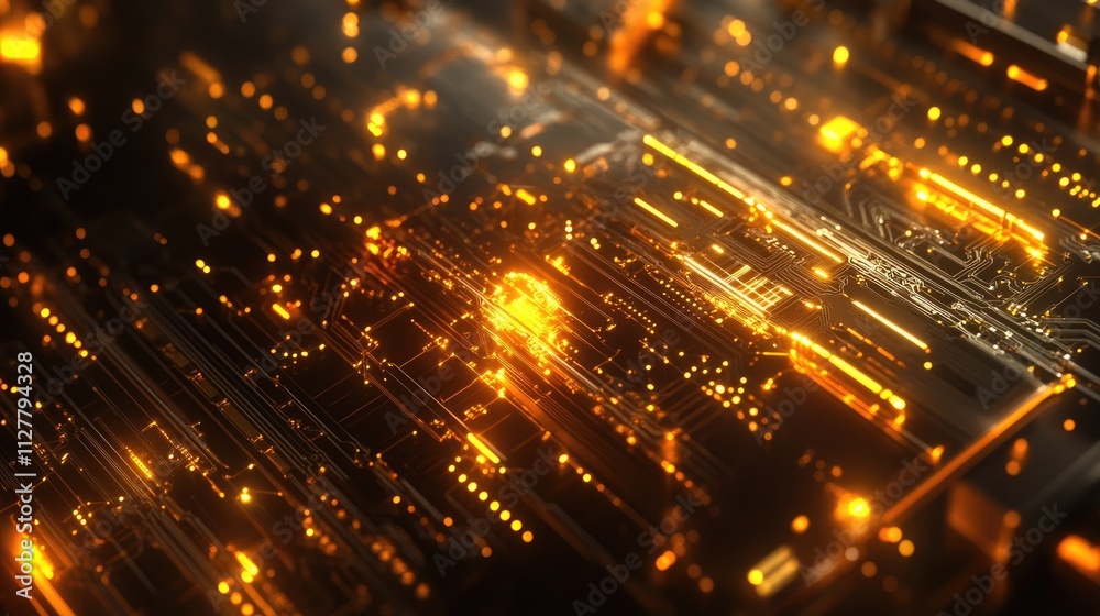 A high-tech close-up of a semiconductor chip with micro circuits and electrical details, representing cutting-edge developments in the electronic and tech industries. A high-tech close-up of a semiconductor chip with micro circuits and electrical details, representing cutting-edge developments in the electronic and tech industries.