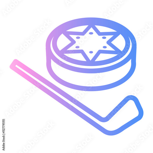 Photography hockey Line Gradient Icon