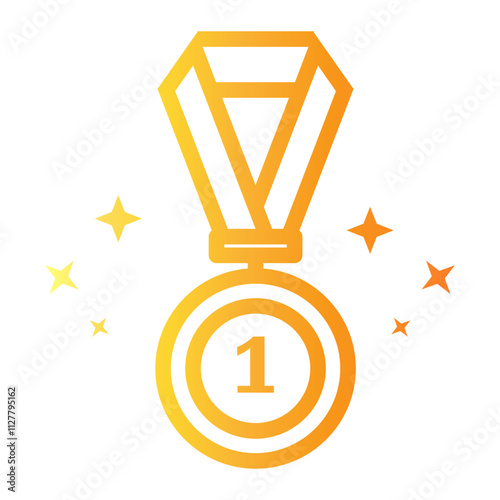 medal Line Gradient Icon