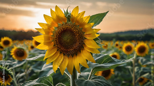 Sunflower in summer