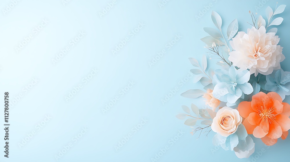 Obraz premium Elegant floral arrangement inspiration creative digital art for a calm workspace atmosphere